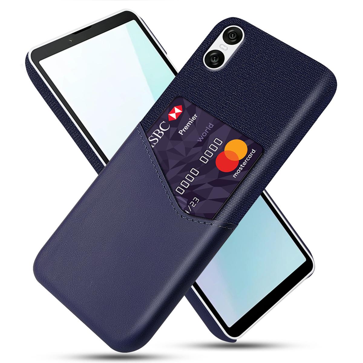 

For Sony Xperia 10 VI Case Card Holder PU Leather+PC Phone Cover Cloth Texture E