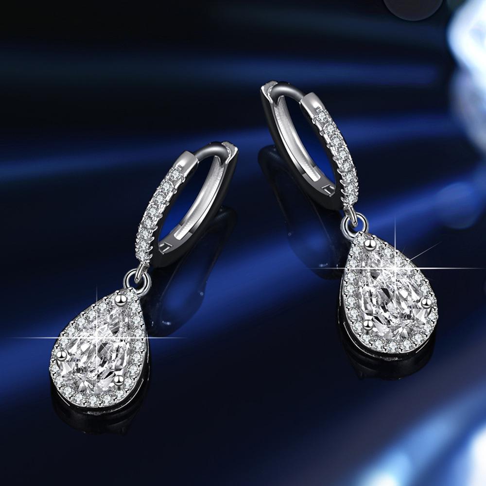 S925 Sterling Silver Moissanite Teardrop Earrings for Women - High Carbon Diamond Fashion