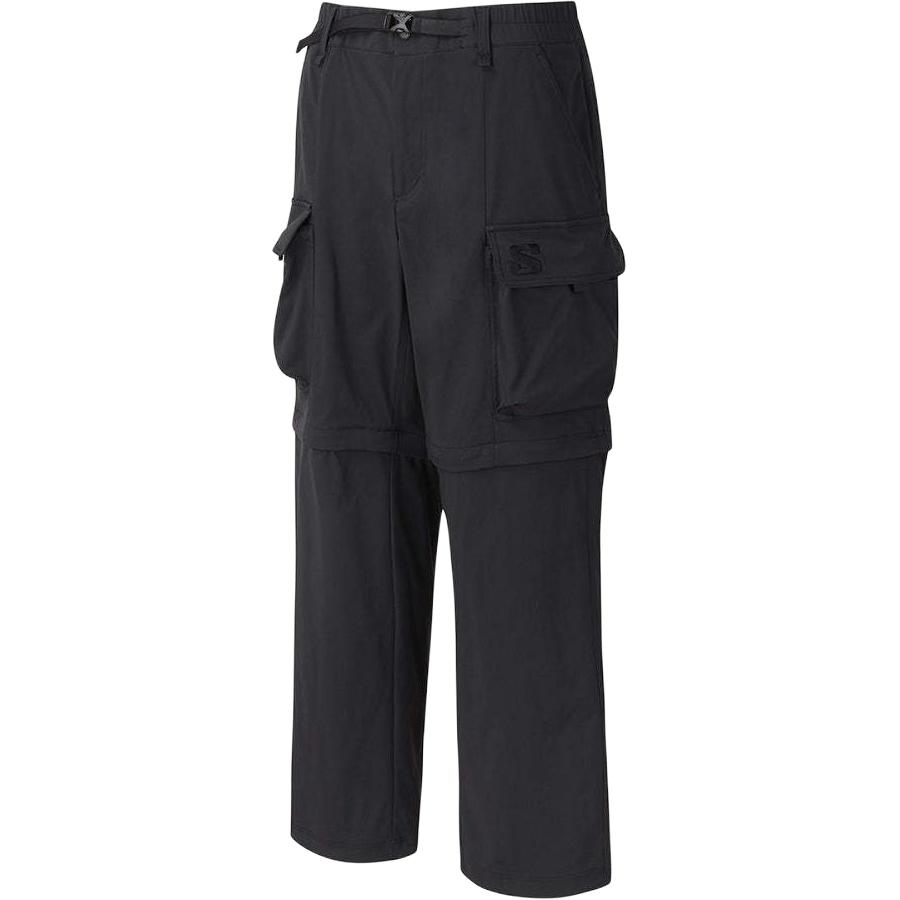 Salomon Solid Color Detachable Elastic Waist Cargo Pants Unisex Pants Black LC2571400