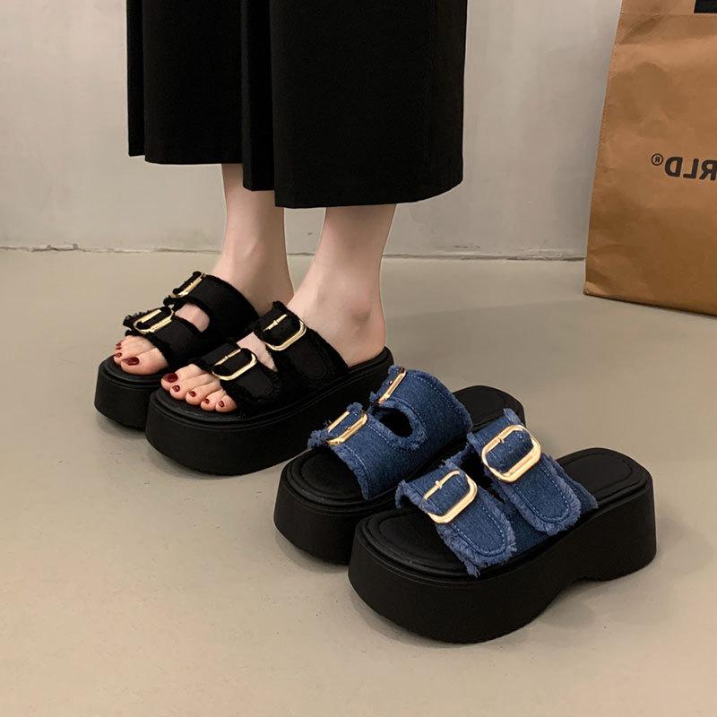 With Skirt Temperament Beautiful Platform Sandals Women's Summer Wear Advanced Sense 2025 New Versatile Roman Wedge Shoes