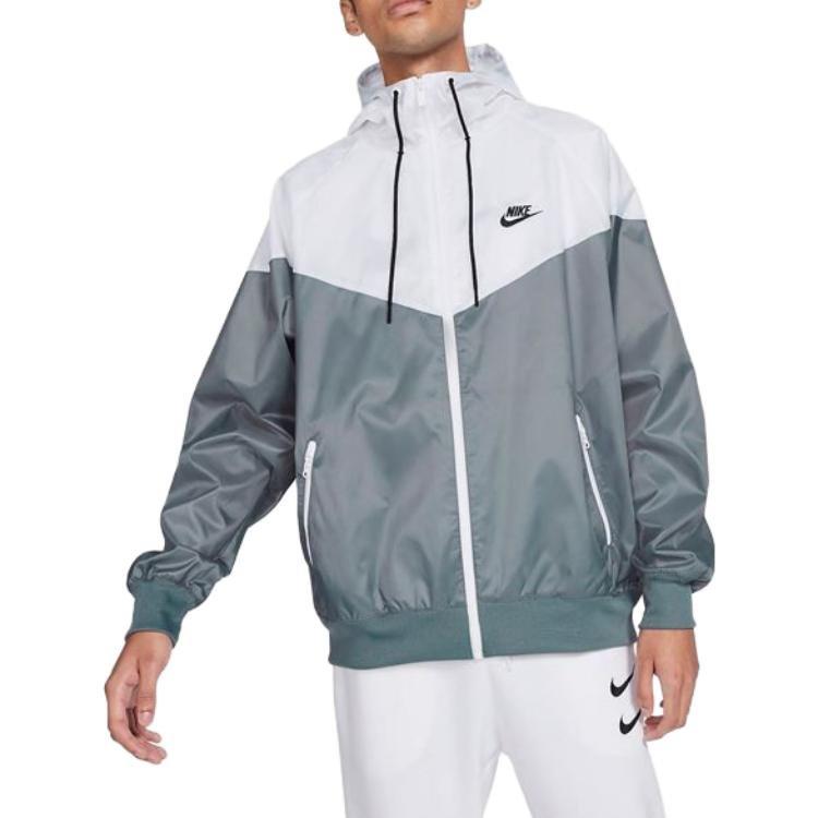 Nike Color Block Sports Hooded Logo Jacket AT5271-084