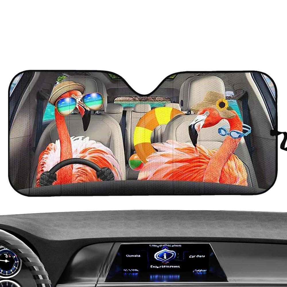 Sun Cover For Car Windshield Foldable Cute Funny Pattern Car Sun Shade Heat Insulation Cooling Front Windshield Sun Shade For