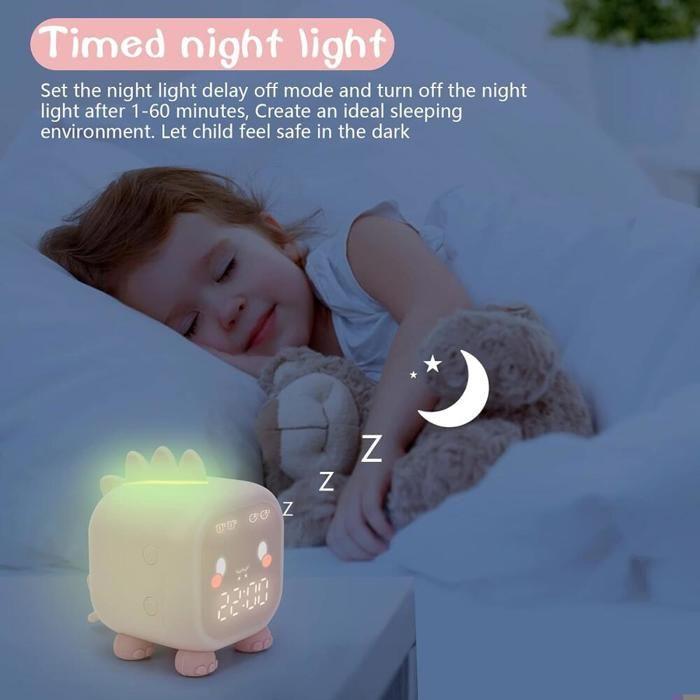Réveil enfant numérique rose AUCUNE, lampe réveil USB, horloge chambre enfant, veilleuse douce