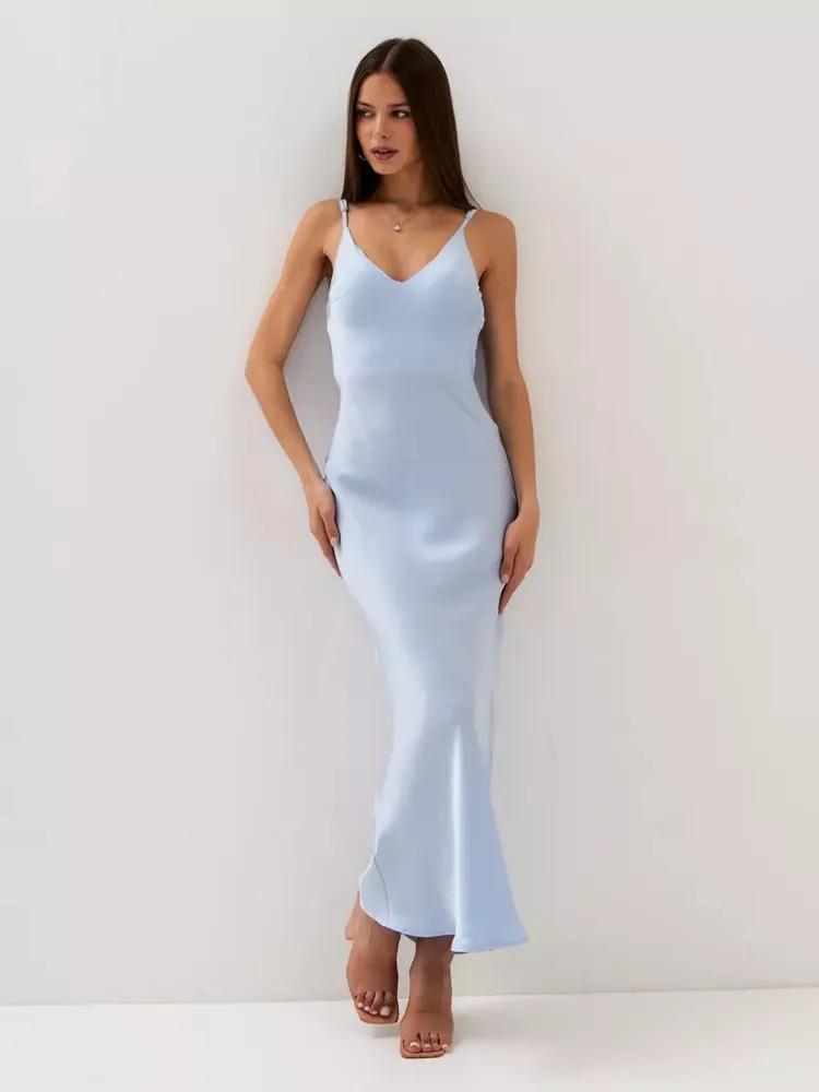 Sexy Backless Satin  Dress