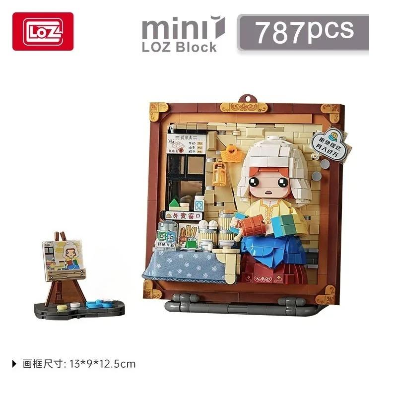 Loz Blocks Fun Creative 3D Painting Cat Educational Building Bricks Art Toys For Girl Present New Year Gift Christmas Santa