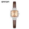 Sanda 7052 Fashion Square Diamond Watches For Women High Quality Waterproof Leather Quartz Watch Luxury Elegant Ladies Watches