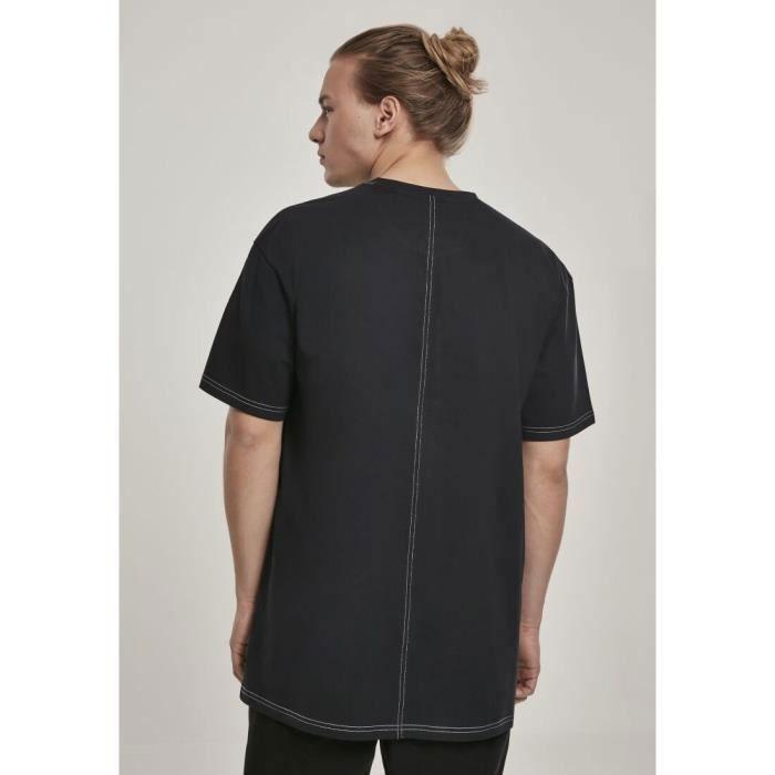 T-shirt oversize - Urban Classics - Noir/electriclime - 100% coton - Manches courtes - Coupe loose