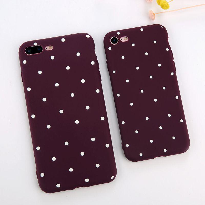 6 For Iphonex 6s 7 8 Plus Slim Shockproof Silicone Polka Dot Soft Tpu Case Cover