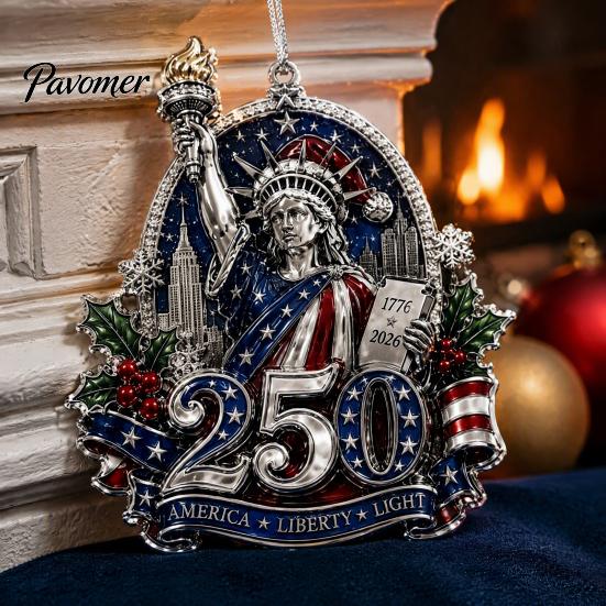 Historic 1776 to 2026 Ornament 250 Anniversary USA Christmas Ornament, United States 1776-2026 250th Patriotic Theme Party Supplies Keepsake, Acrylic