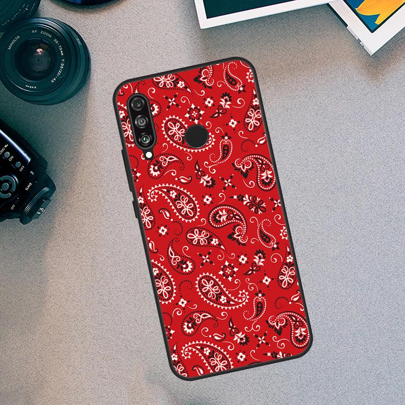 Red Bandana Paisley Funda For Huawei Nova Y70 Y90 Y91 Y60 Y61 9 10 SE 11i 8i 7i 3i 5T P40 P30 Lite P60 Pro Case