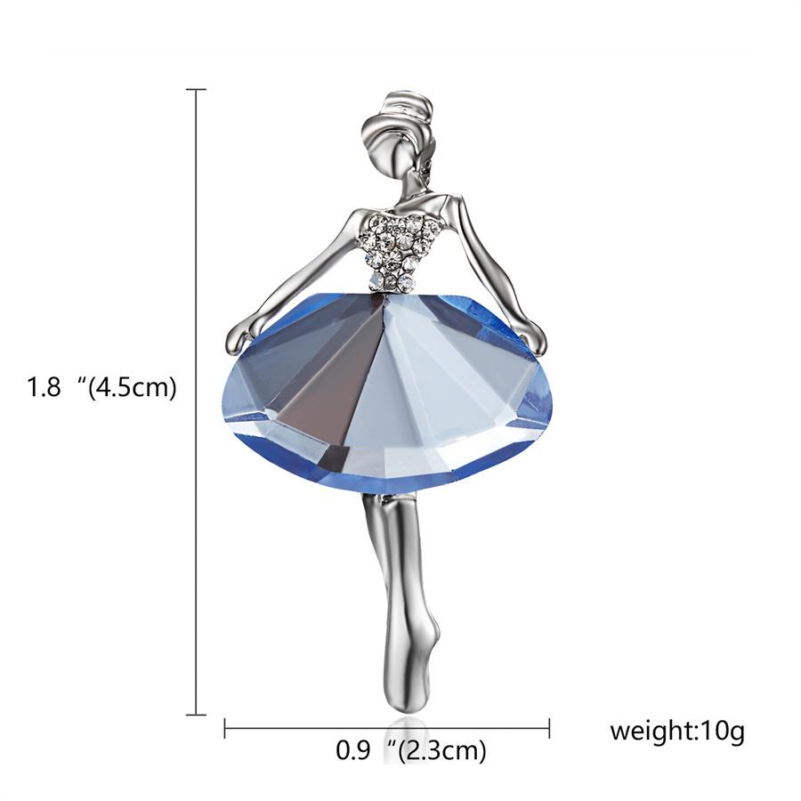 Rinhoo Elegant Crystal Rhinestone Girls Ballet Brooches For Women Angel Fairy Gymnastics Girl Enamel Pins Wedding Party Jewelry