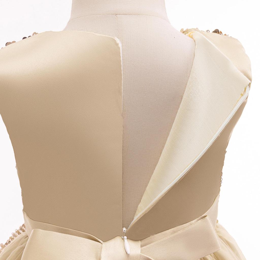 Girls' Holiday Sequined Princess Dress for Parties and Performances