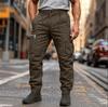 Mens Plus Size Multiple Pockets Casual Elastic Cuff Cargo Pants
