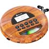 KLIM Nomad Wood - Lecteur CD Portable avec Écouteurs KLIM Fusion - Batterie Rechargeable Haute Qualité - Bluetooth + Lecteur de C