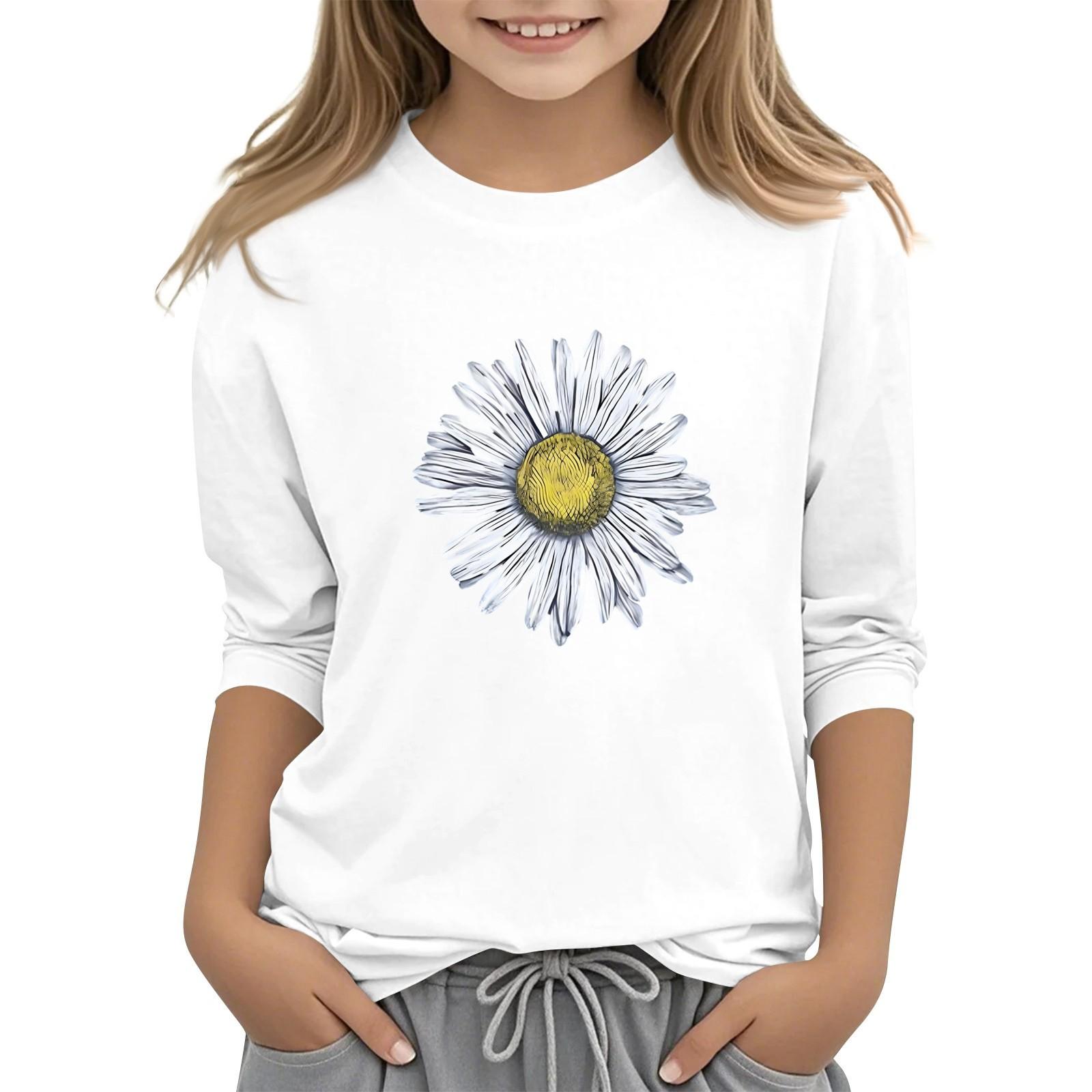 

Children s 3/4 Sleeve O-neck Daily Casual Printed Top 160 білий
