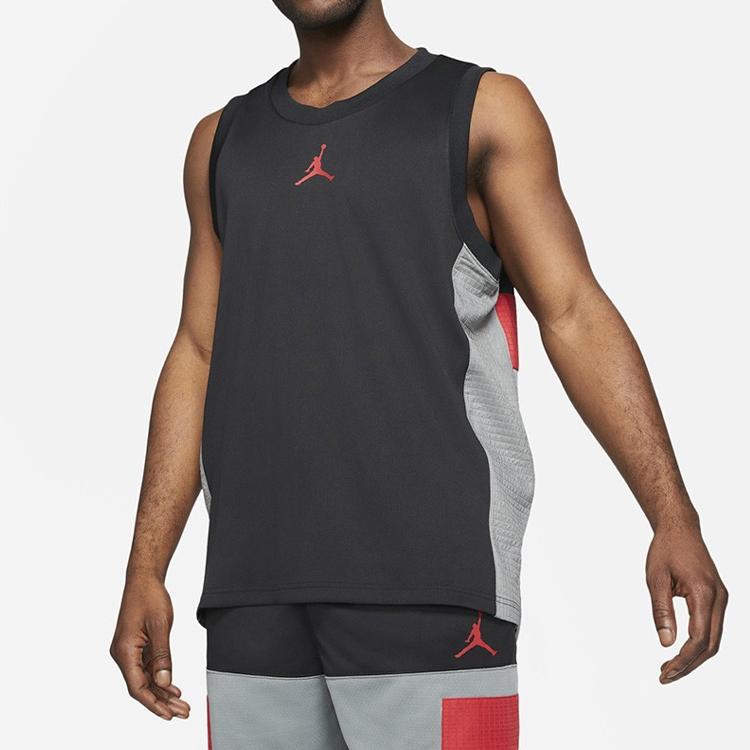 Jordan Dri-Fit Air Statement Contrast Panel Quick-Dry Basketball Tank Men Tops Black CZ4742-010