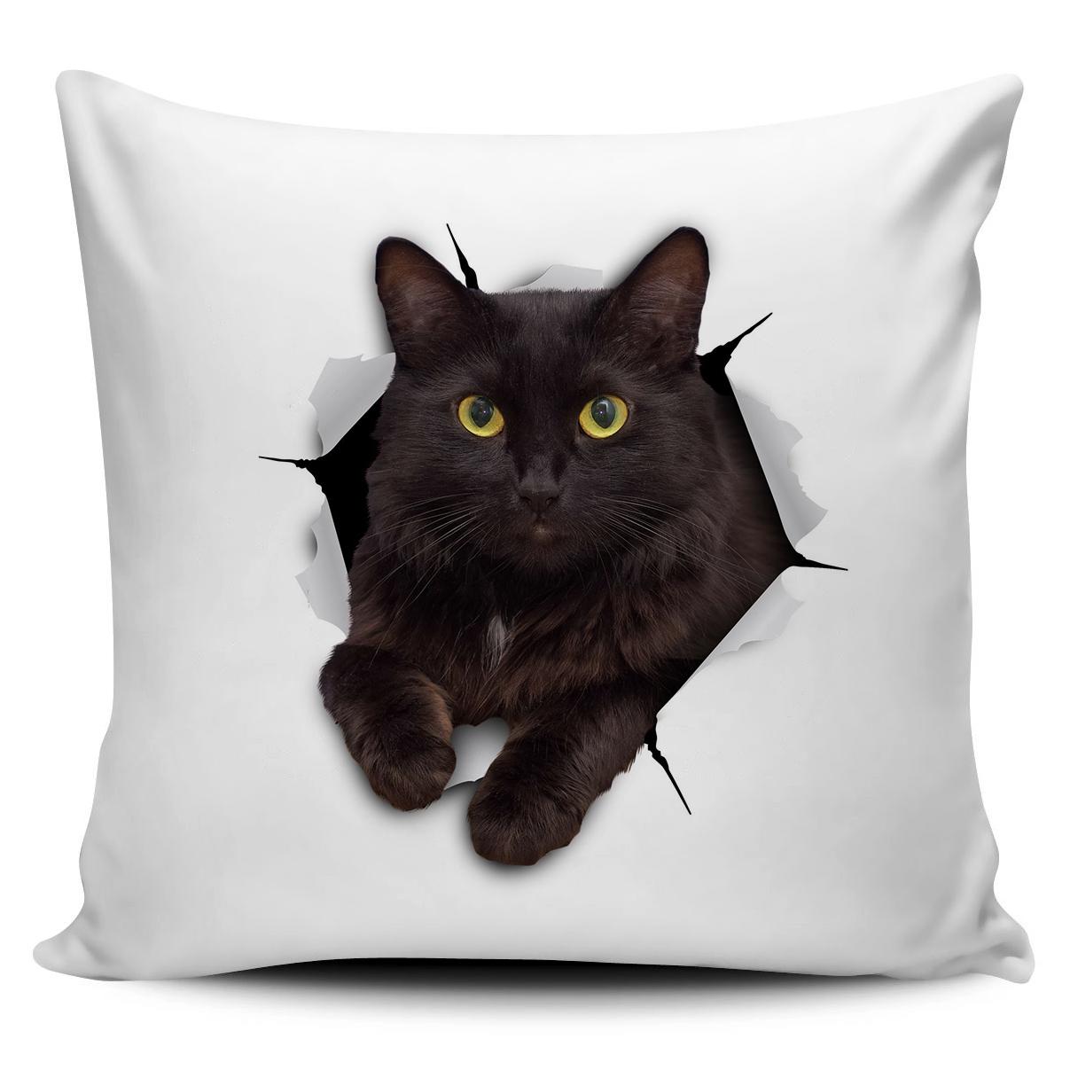 

3D CAT 3d Cat выглядывает наволочка 3D шотландская вислоухая кошка наволочки льняная наволочка автомобильный диван домашний декор квадратная наволочка 45*45 см 450mm x 450mm