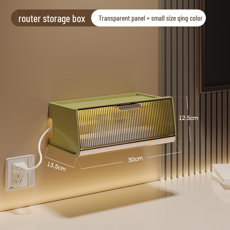 Wall-Mounted Multi-Functional Storage Box for WiFi Router, Power Strip, and Cable Management