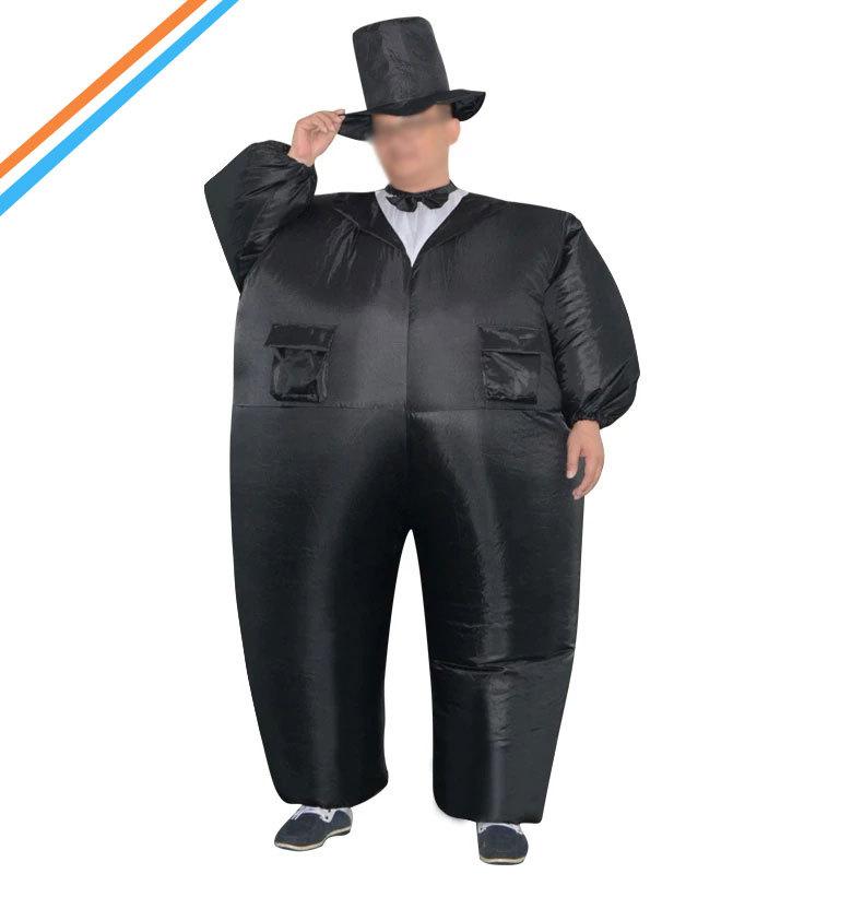 Cqqa Unisex Groom Gentleman Inflatable Groom Performance Costume Polyester Adult Funny Walking Doll Stage Performance Costume 150-190Cm
