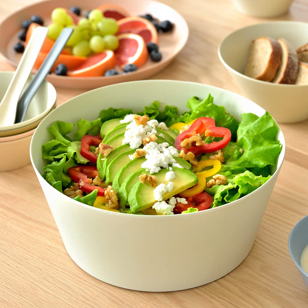 ideaco Bamboo Melamine Tableware Usumono Salad Bowl 22cm Sand White 302SWH