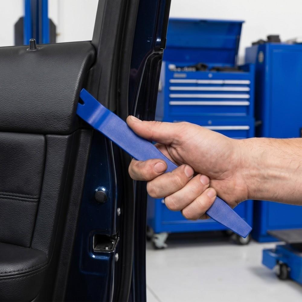 5PCS PP&Carbon Steel Interior Door Panel Removal Set Blue&Red Automotive Interior Trim Pry Set  DIY