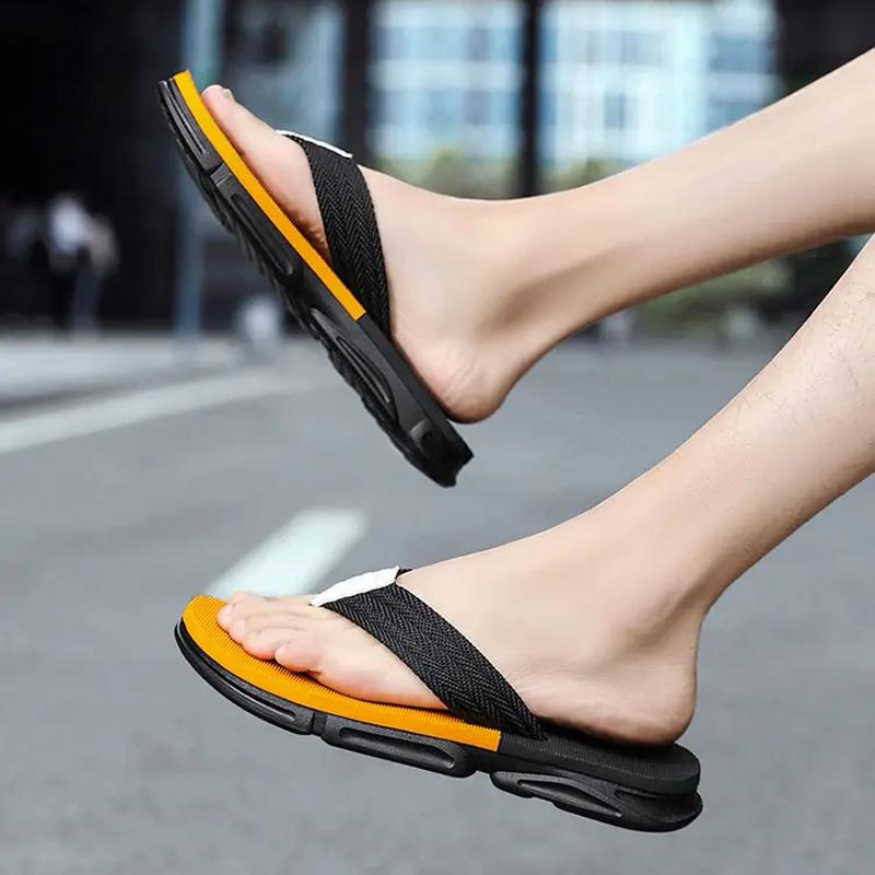 Summer Men's Mixed-color Flip-flops Thick Sole Fashion Breathable Casual Slippers Comfortable Wear-resistant Outdoor Footwear