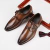 Handmade New British Style Buckle Business Leather Shoes for Men's Formal Wear Single Shoes Office and Professional Wear, Men's Shoe Trend