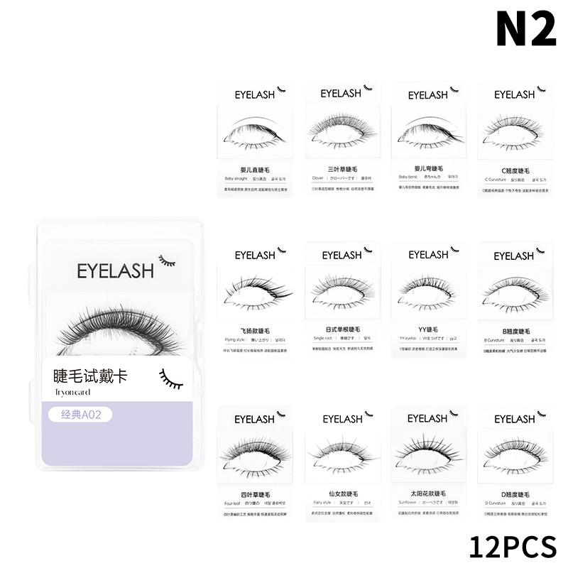 

8/12 Pcs False Eyelash Trial Card Try On Effect Exhibit Lashes Style Display Board Eyelash Extension Supplies Fake Lash Holder