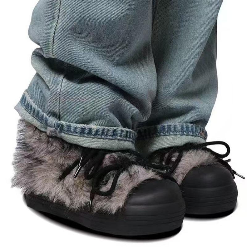 

Модные женские толстые зимние ботинки, зимние новые, с круглым носком, с ремешком спереди, мягкая подошва, нескользящая, износостойкая, хлопковая обувь 40 чёрный