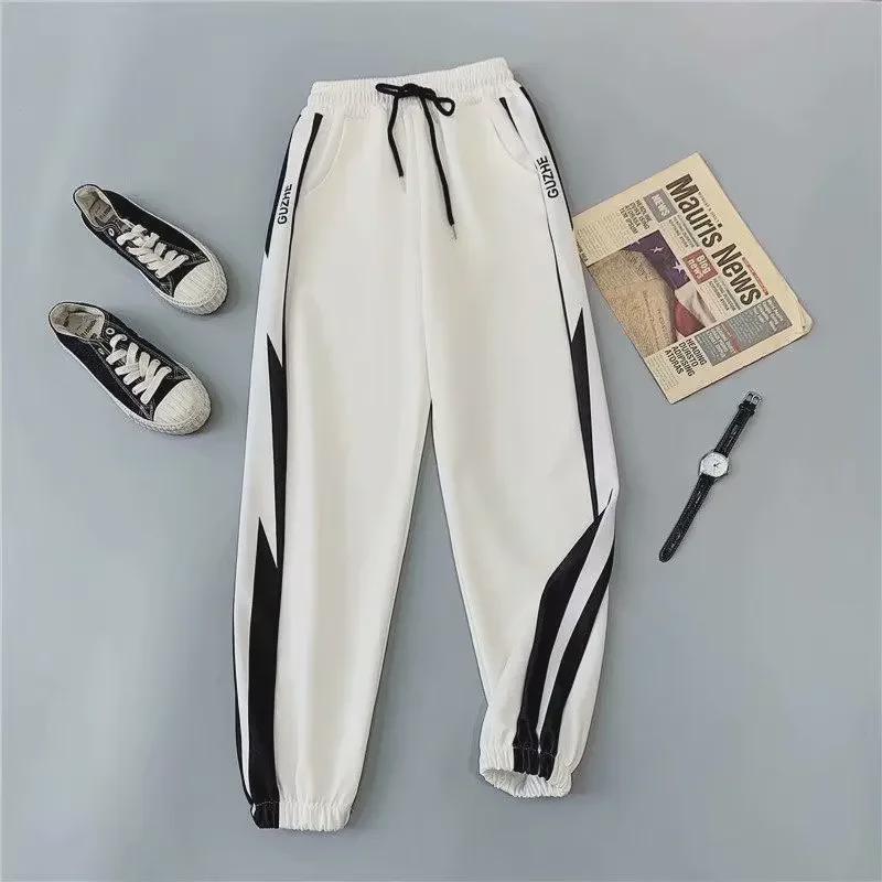 Women's High-Waist Loose-Leg Sports Pants - Thin, Casual Style for Spring/Autumn 2023, Plus Size Options Available.