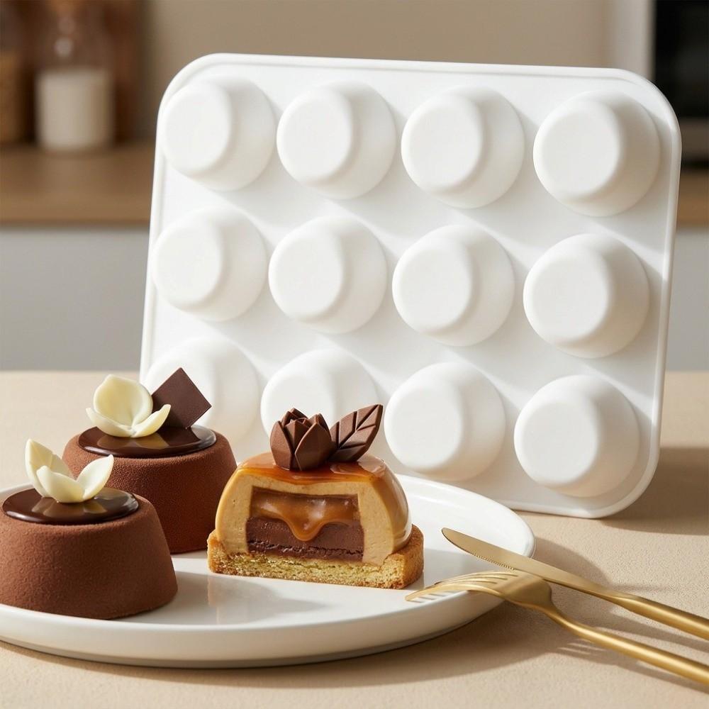 12 Cavity Silicone Baking Molds Non-Stick Cupcake Molds New Pudding Mould  for  Dessert Baking