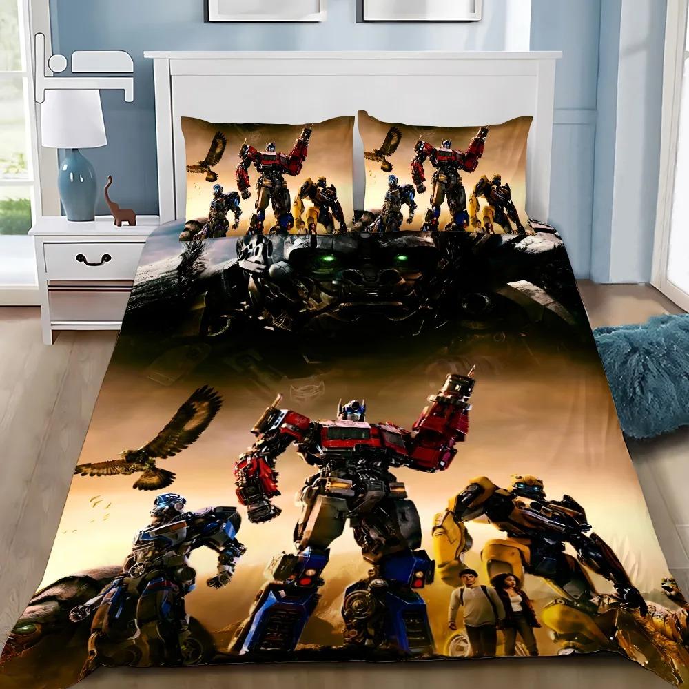 Transformers 3D Printed Duvet Case Bumblebee Car Robot Pillowcase Bedding Set Twin Full Queen King Size for Bedroom Decor