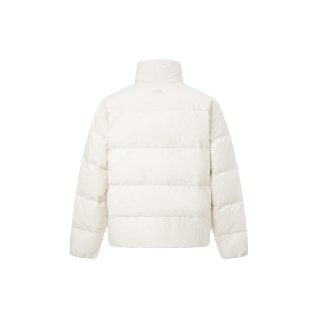 Li-Ning Disney Kooperationsserie Monsters University Cartoon-Print Locker geschnittene Kurze Daunenjacke Herren Oberbekleidung Off-White AYMT117-1