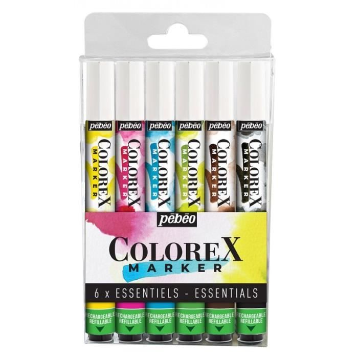 Marqueurs aquarelle - PEBEO - Colorex - 6 pcs - Mixte - Aquarelle