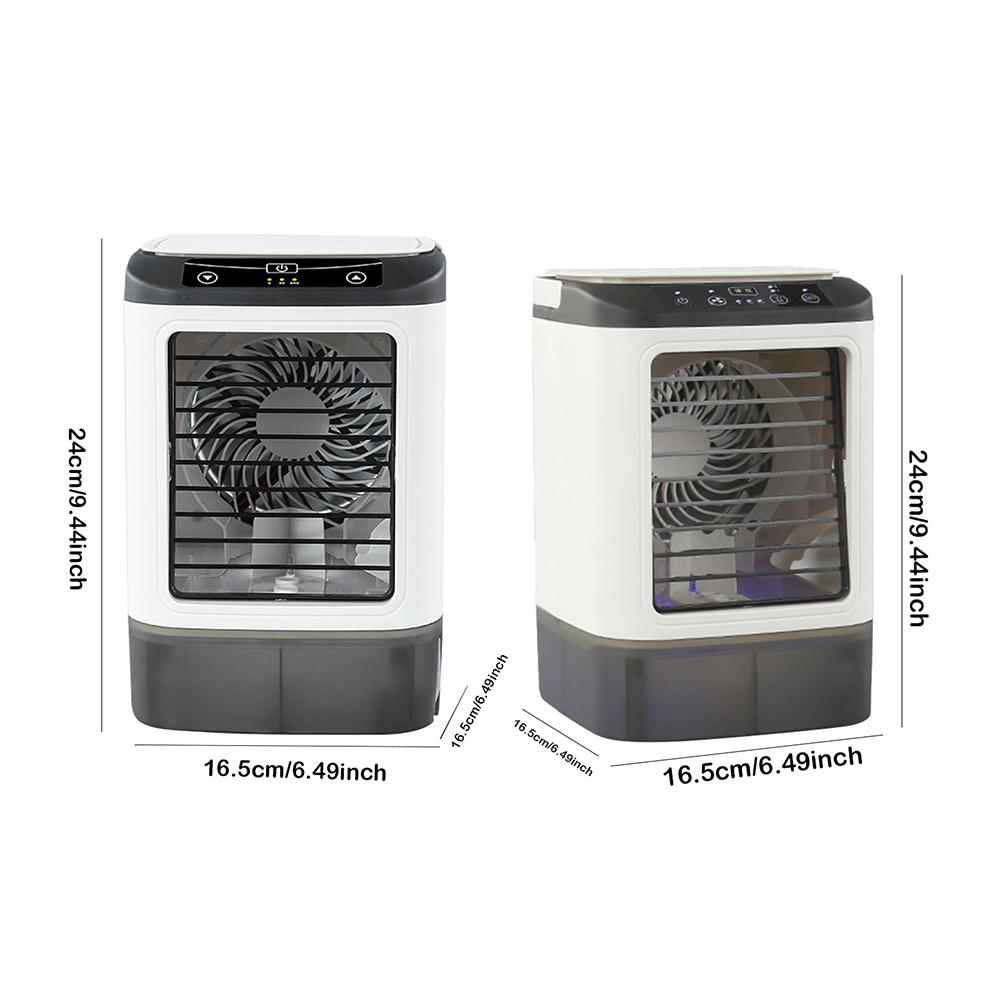 Verdunster-Luftkühler 3 Windgeschwindigkeiten Desktop-Ventilator mit Sprühfunktion & Eisbox Persönlicher Klimaventilator für Outdoor-Camping