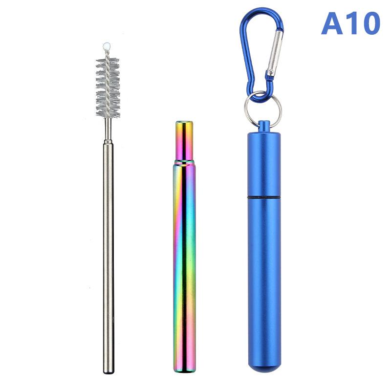 1/3Pcs Reusable Telescopic Straw 304 Stainless Steel Metal Straw With Cleaning Brush Portable Drinking Straw Set For Travel