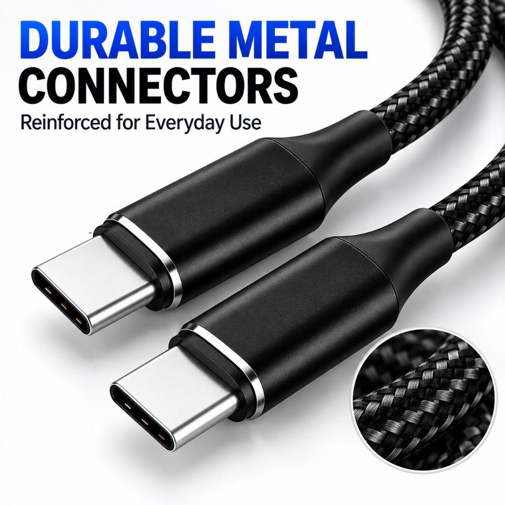 5A USB-C Charging Cable 100W PD USB-C Sync Cable Male to Male PD Fast Charge Lead  File Transfer