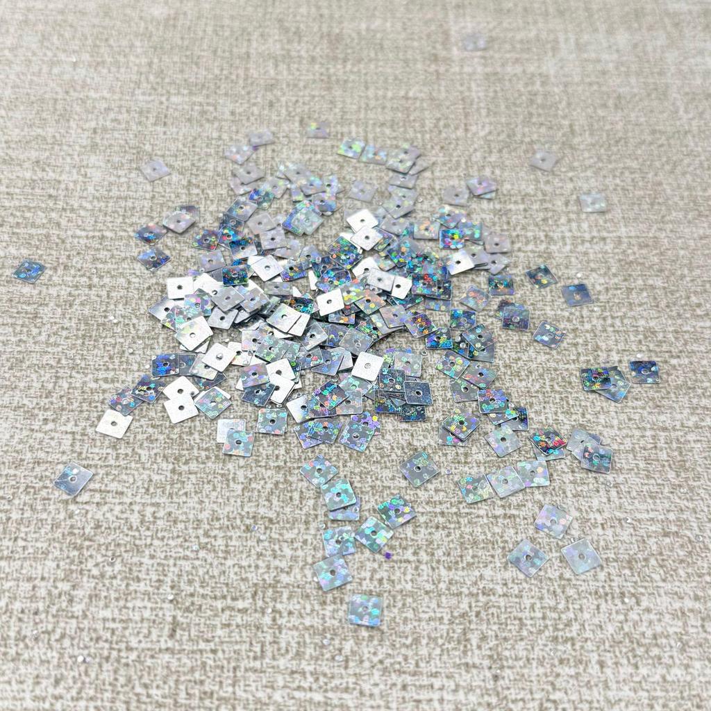 Square Sequins with Hole: PET Quadrilateral Sequins, DIY Bead Jewelry & Stage Costume Accessories