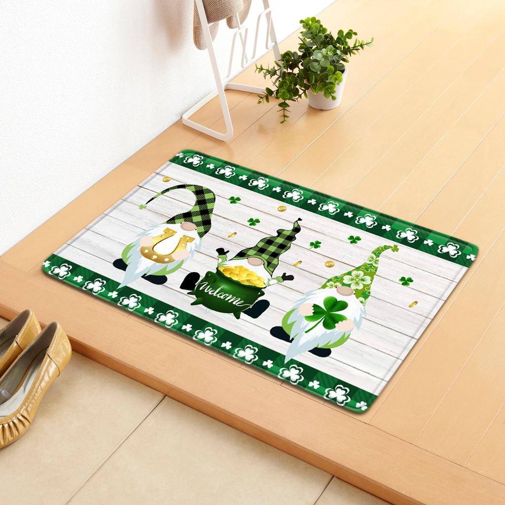 Irish Door Mat St. Patrick'S Day Absorbent Floor Mat Bedroom Shamrock Non-Slip Carpet