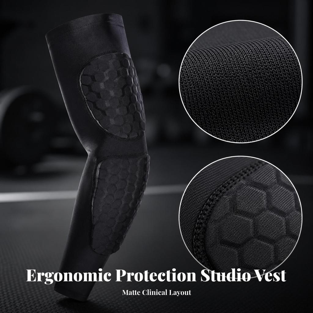 Impact-Absorbing Padded Forearm Sleeve Supportive, guard Gear, for Sports,