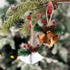 Feiertags-Eisenklingel-Anhänger mit Tannenzapfen-Design Hängende Dekoration für Weihnachtsbaum und Kranz Grün Rot Gold Weiß