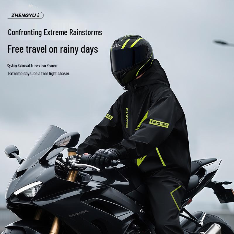 Set Impermeabile da Moto per Uomo con Pantaloni, Antitempesta, Perfetto per Ciclisti e Corriere per Consegna Cibo