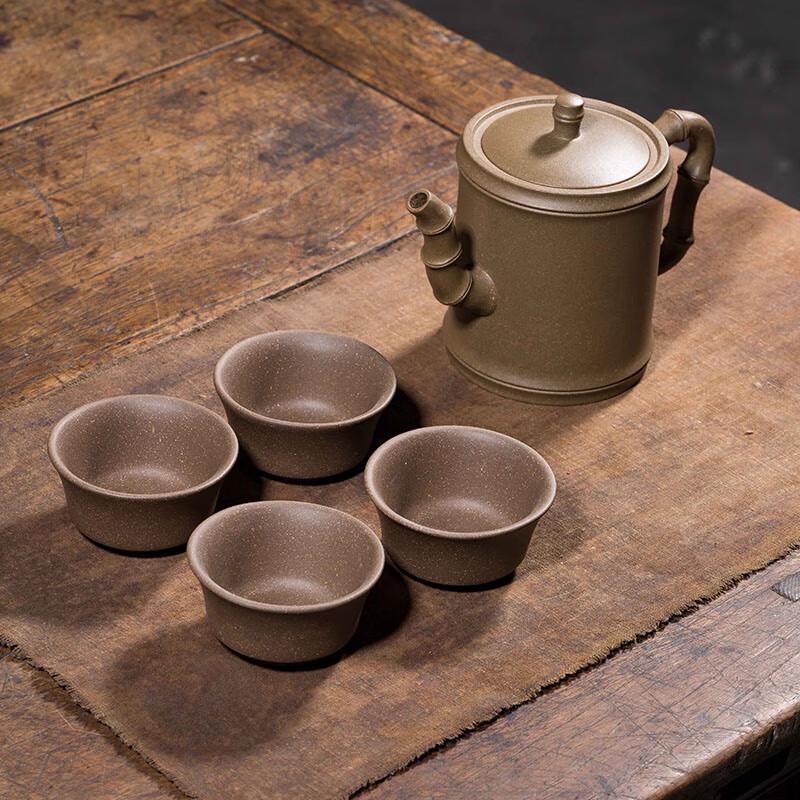 Wanchunhe Bamboo Design Green Duanni Clay Tea Set