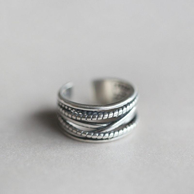 

Unique S925 Irregular Silver Wave Ring Adjustable Design Perfect For Style Womens