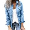 Jachetă de blugi largă casual pentru femei