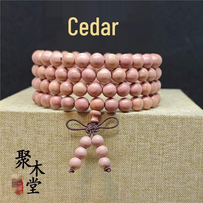 Buddhist Prayer Bracelet - 108 Beads, Multi-strand Sandalwood, Black Rosewood, Wenwan Style