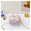 Childrens Cartoon Pattern Pu Shoulder Bag With Artificial Pearl Bow And Flower Decoration For Daily Casual Wear