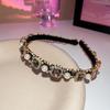 Chic Retro Geometric Rhinestone Pearl Headband - High-End Fashion Accessory for Women