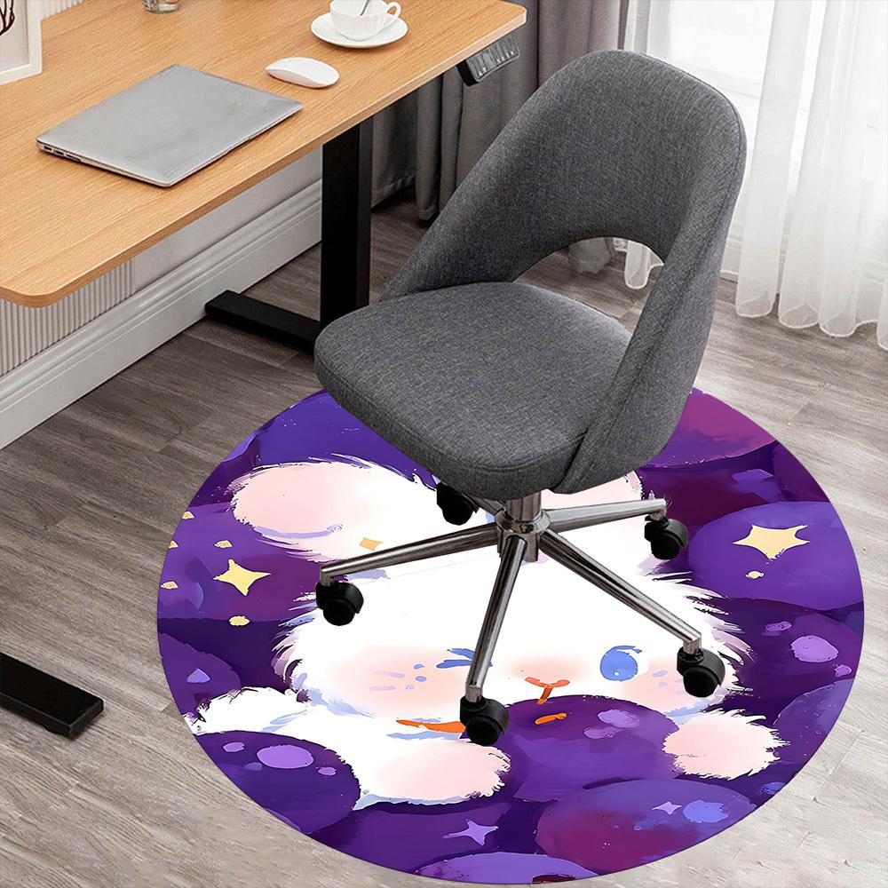

1pc rabbit purple Round Chair mat Area Rug - Non-Slip, Floor Mat for Office, Bedroom, and Indoor Decor c1125124 80cm by 80cm