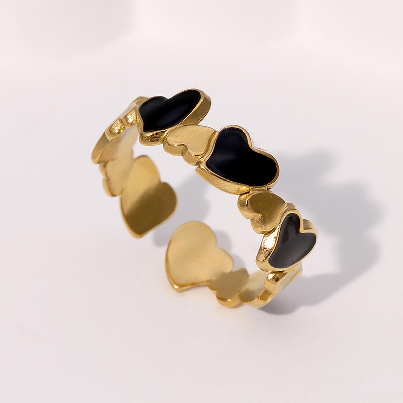 Women's Heart-Shaped Titanium Stainless Steel Open Ring